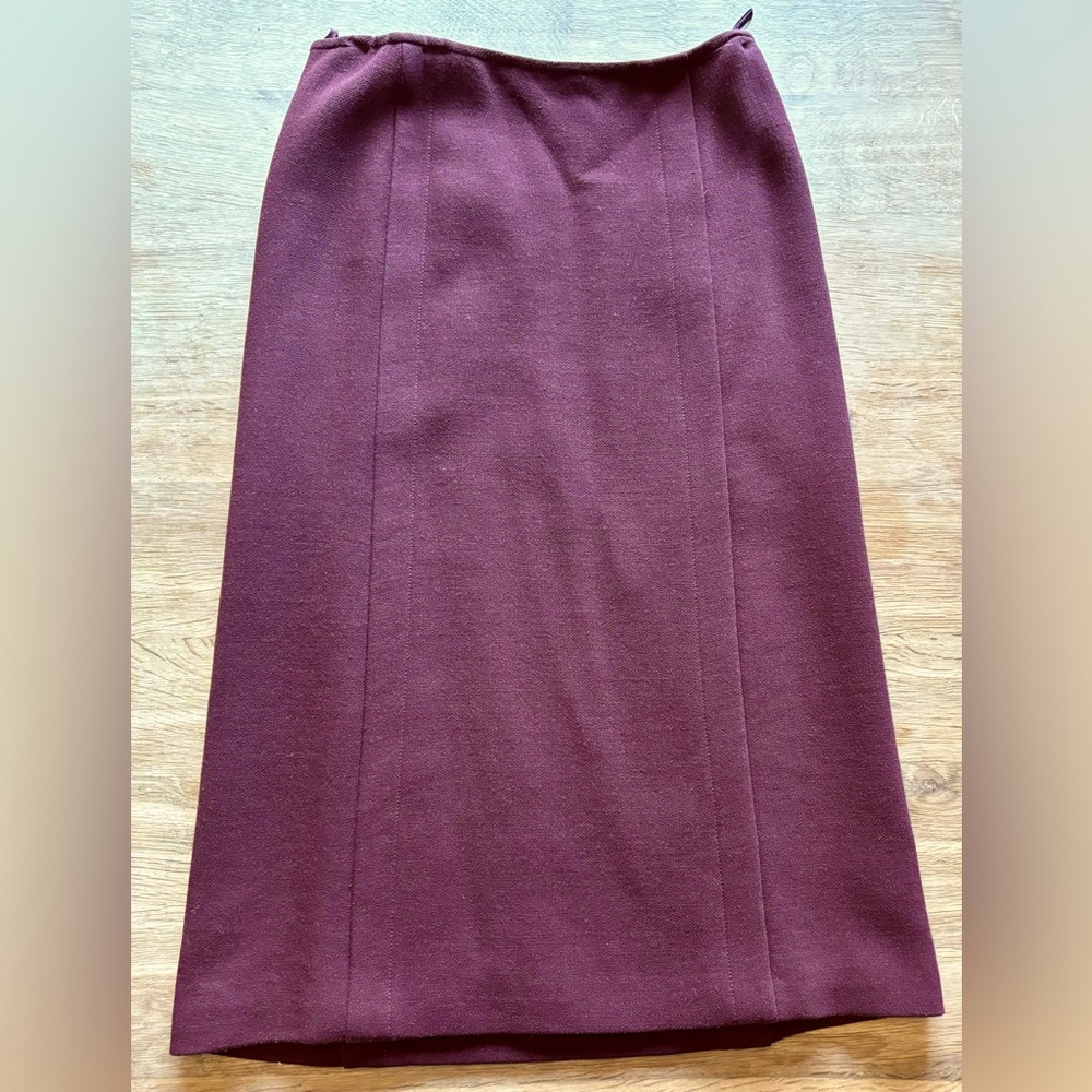Prada Bordeaux Virgin Wool Skirt —size 42